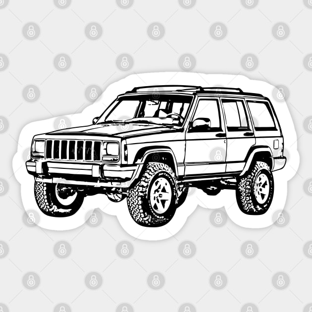 1997 Cherokee Sport 4WD Sketch Art Sticker by DemangDesign